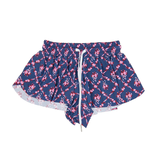 Farrah shorts - sailboat trellis floral