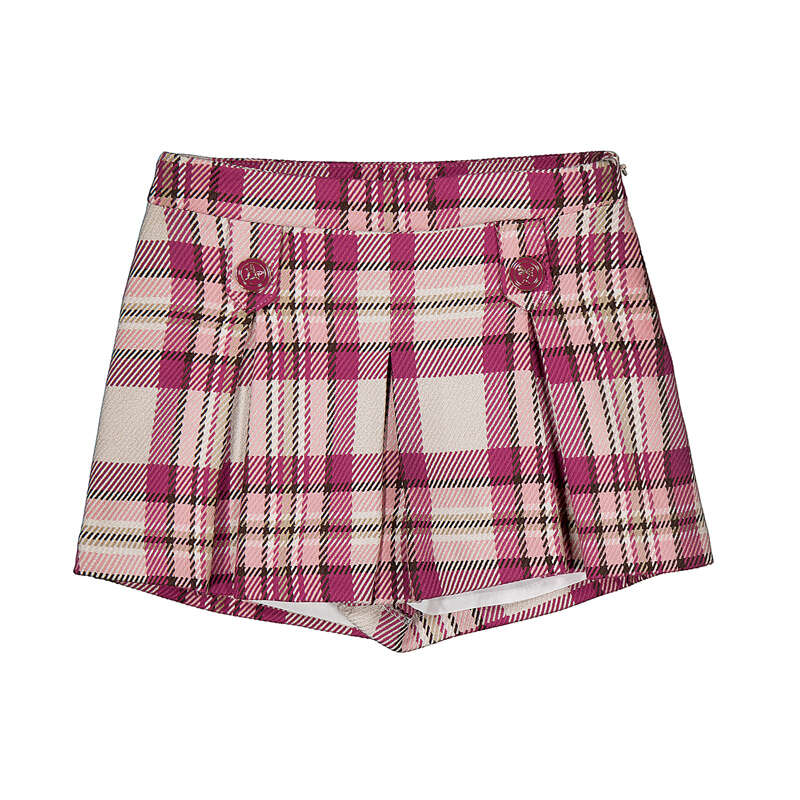 Plaid shorts - raspberry