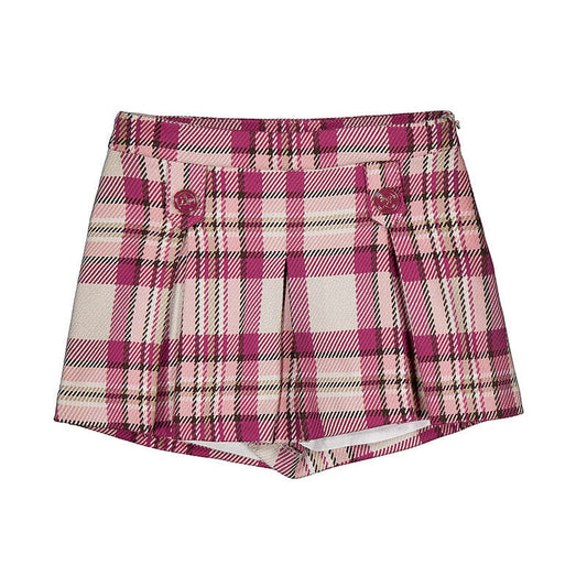 Plaid shorts - raspberry