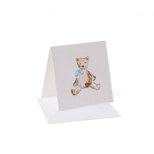 Teddy bear w. blue bow enclosure card