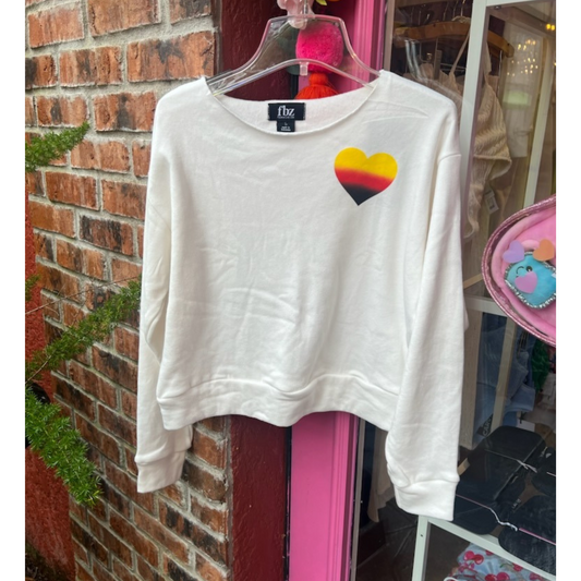 Sunset heart sweatshirt - white