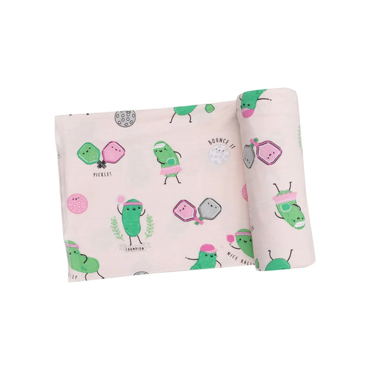 Pickleball pink swaddle blanket