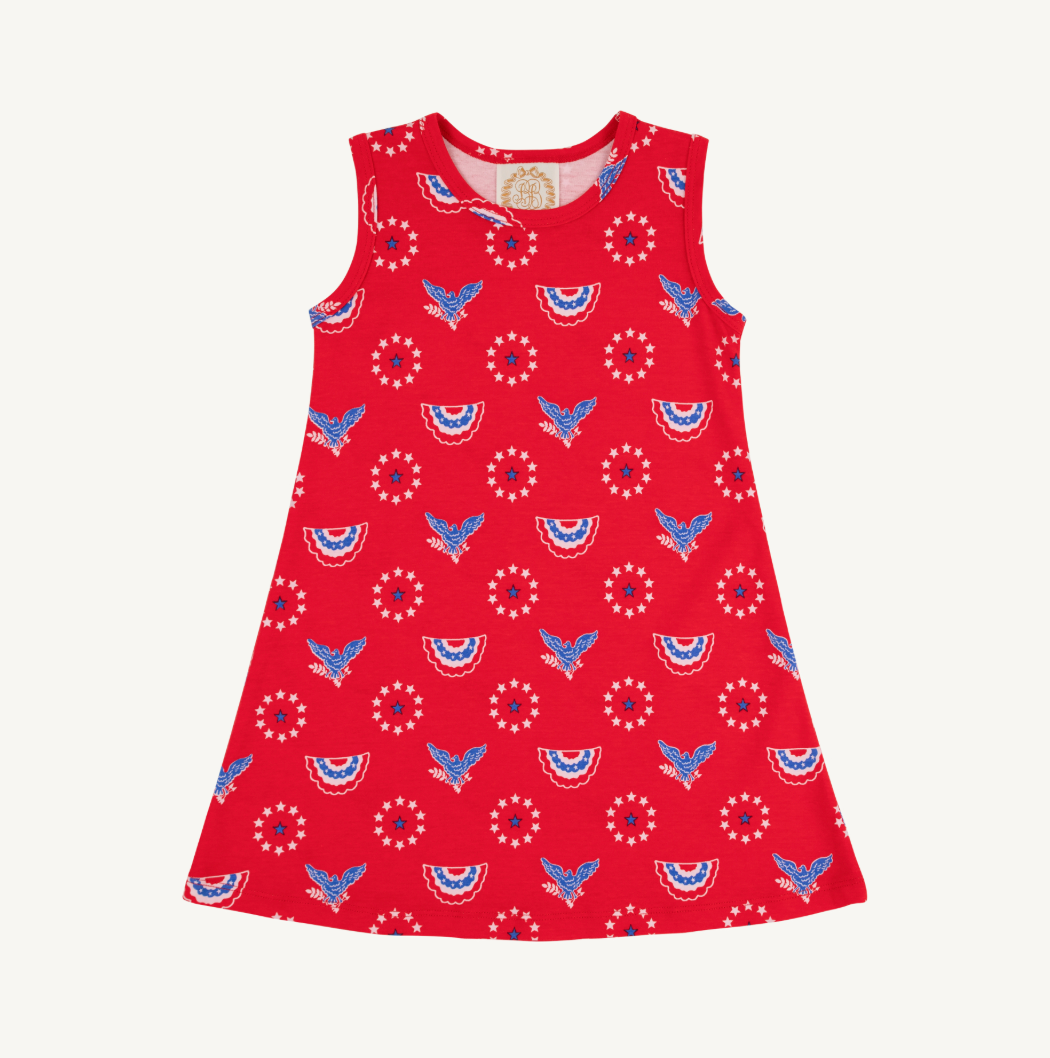 Sleeveless polly play dress - star spangled swag
