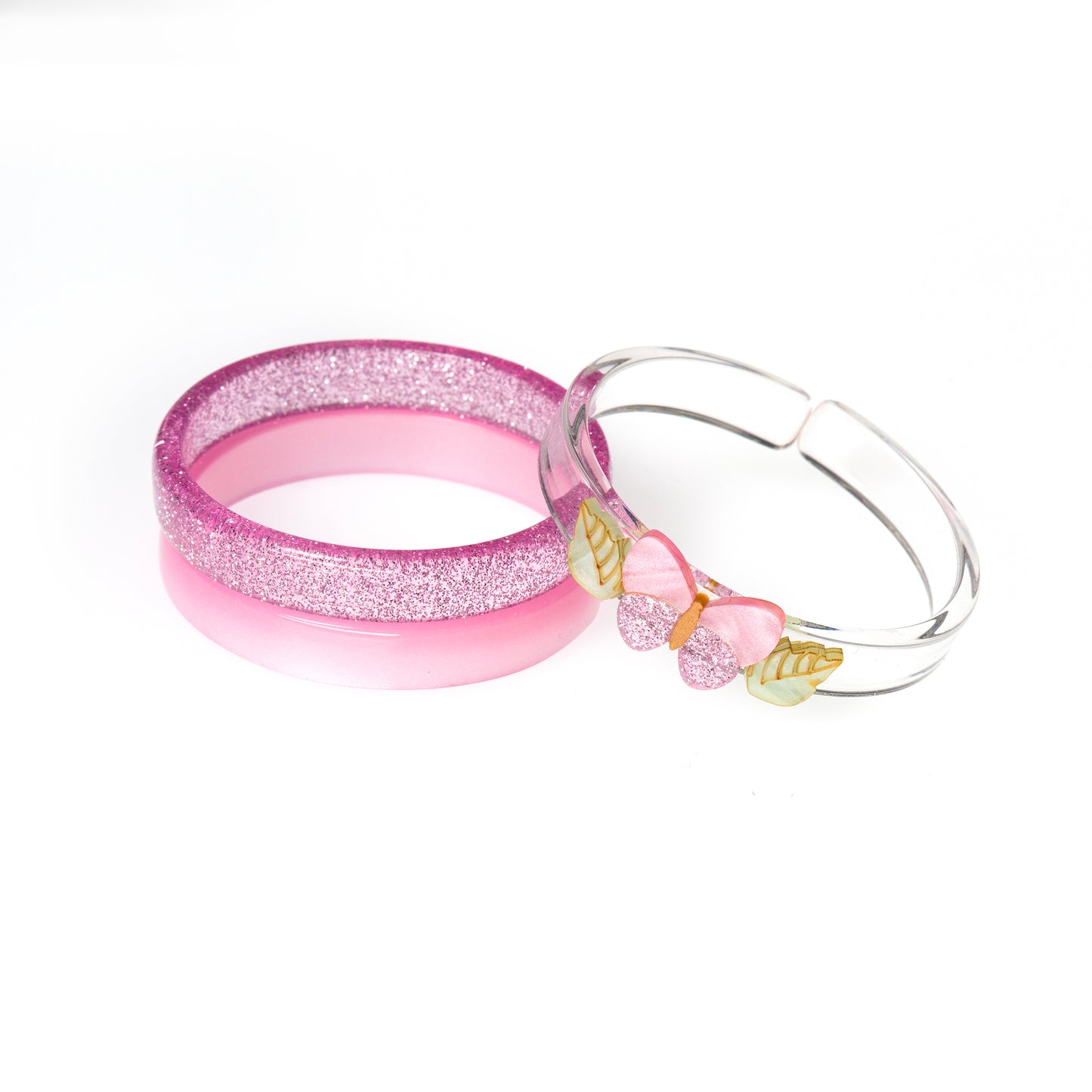 Shimmer butterflies pink bangles