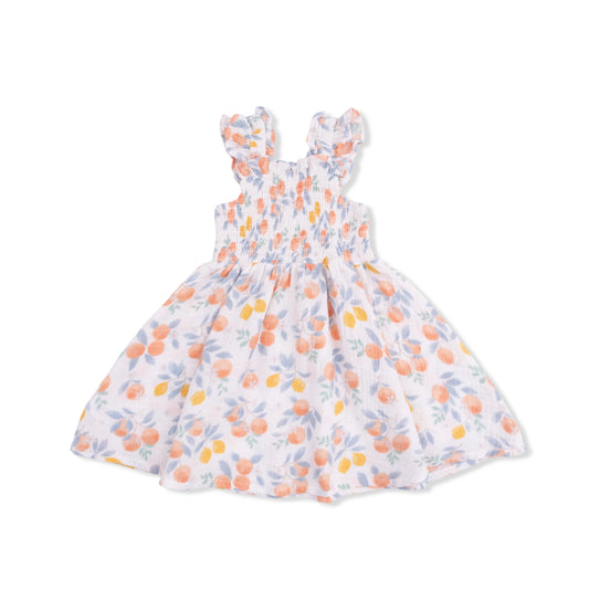 Citrus floral smocked sundress