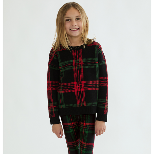 Little callie sweater - ribbon plaid