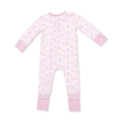 Ballet shoes ribbon stripe conv. romper