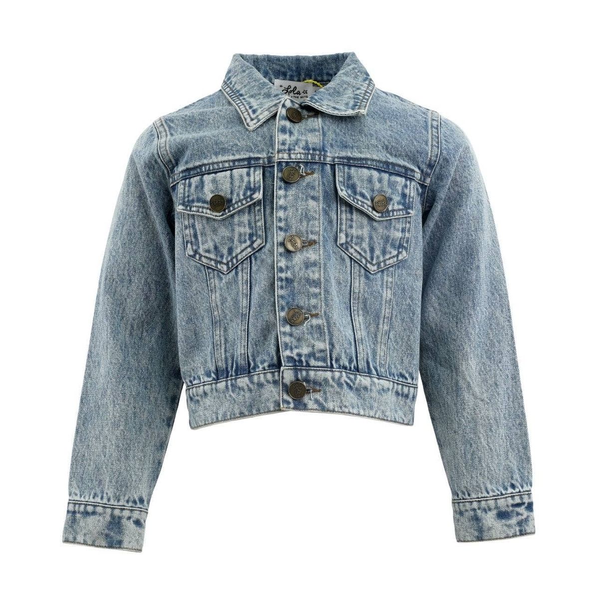 Crystal cherry bow denim jacket