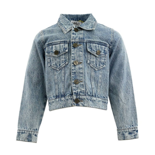 Crystal cherry bow denim jacket