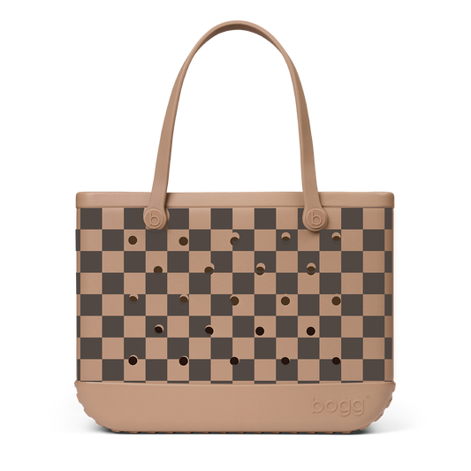 Bogg bag checkered - camel/hot cocoa