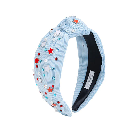 USA stars gemstone headband