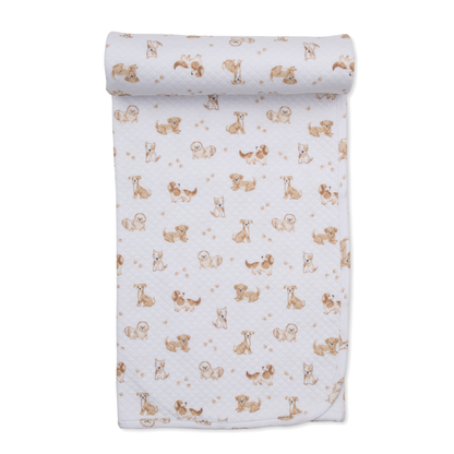 Puppy paws jacquard blanket - brown