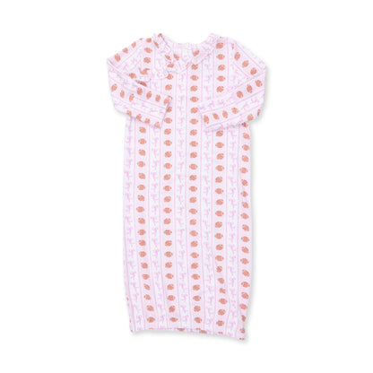 Football bow stripe kimono gown & headband