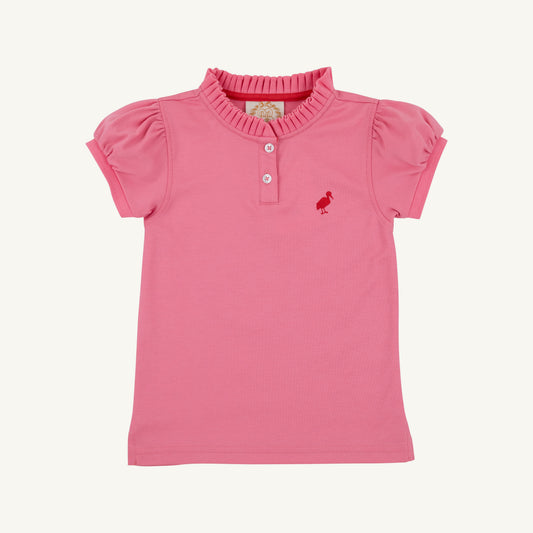 Little miss prim and proper polo - hamptons hot pink