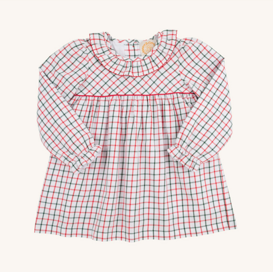 L/s ramona ruffle dress - old town tattersall