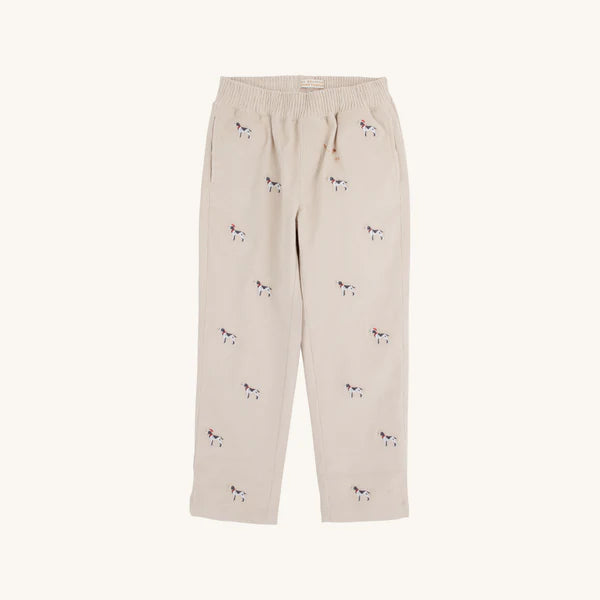 Critter sheffield pants - Santa dog/osprey oatmeal