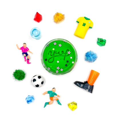 Soccer grab & go dough jar