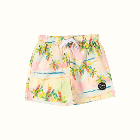 Pastel palmy swim shorts