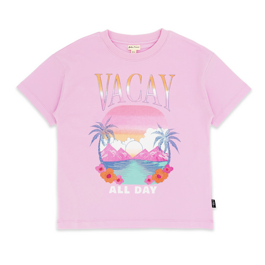 Vacay oversized tee - pink mist
