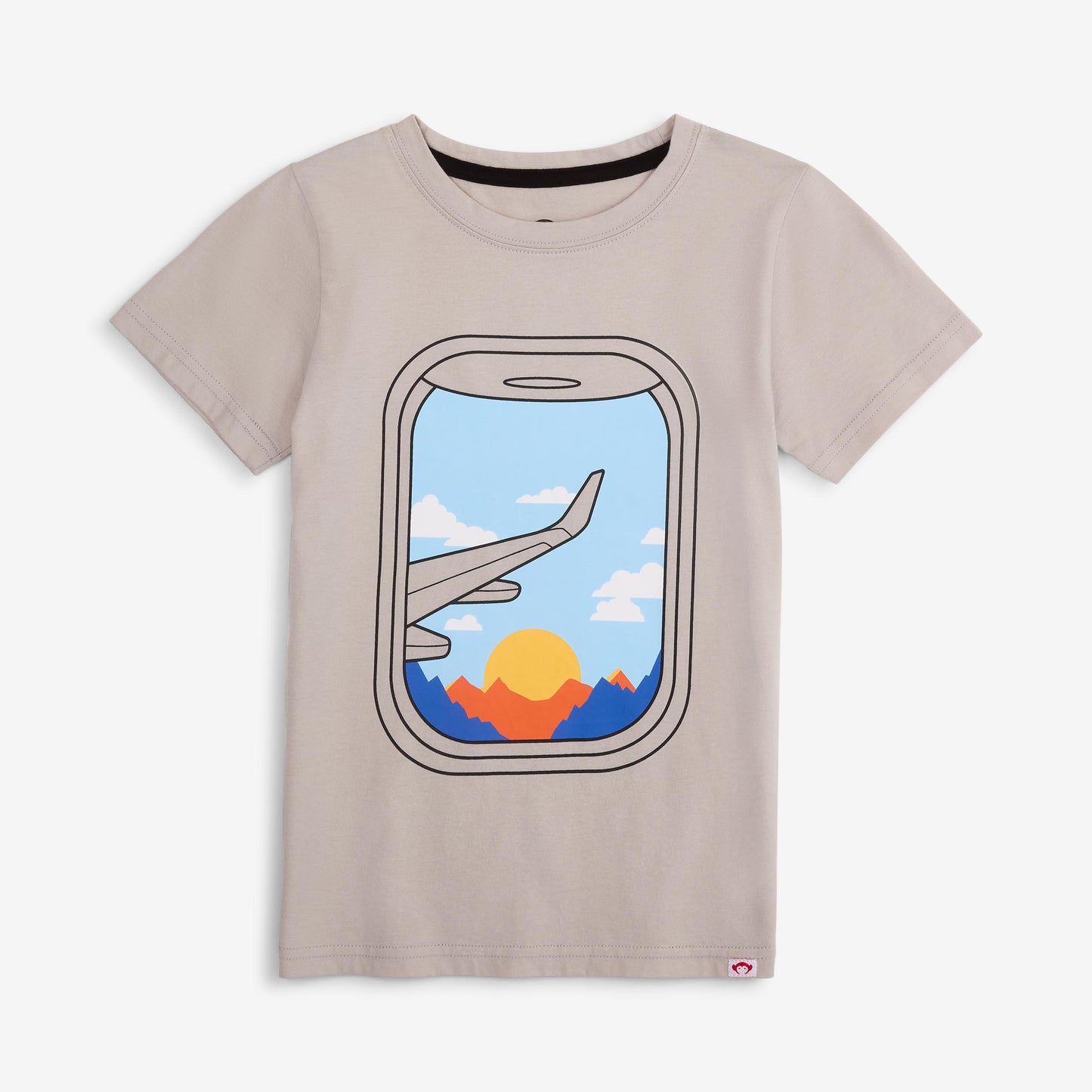 Airplane window s/s tee - light grey