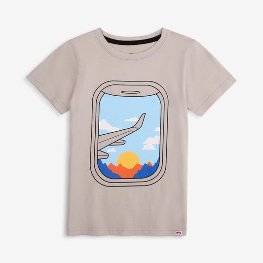 Airplane window s/s tee - light grey