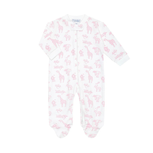 Pink safari zipper footie