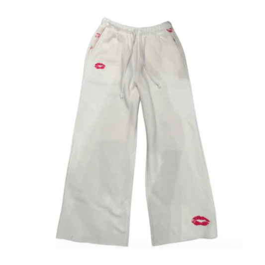 Tanner pants - vintage white w. lips