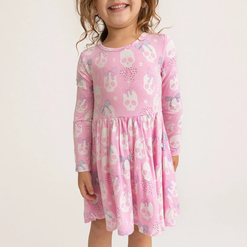 Ms. Kelly Bow Back Ls Twirl Dress