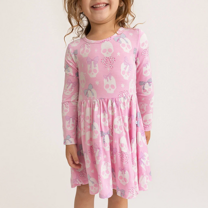 Ms. Kelly Bow Back Ls Twirl Dress