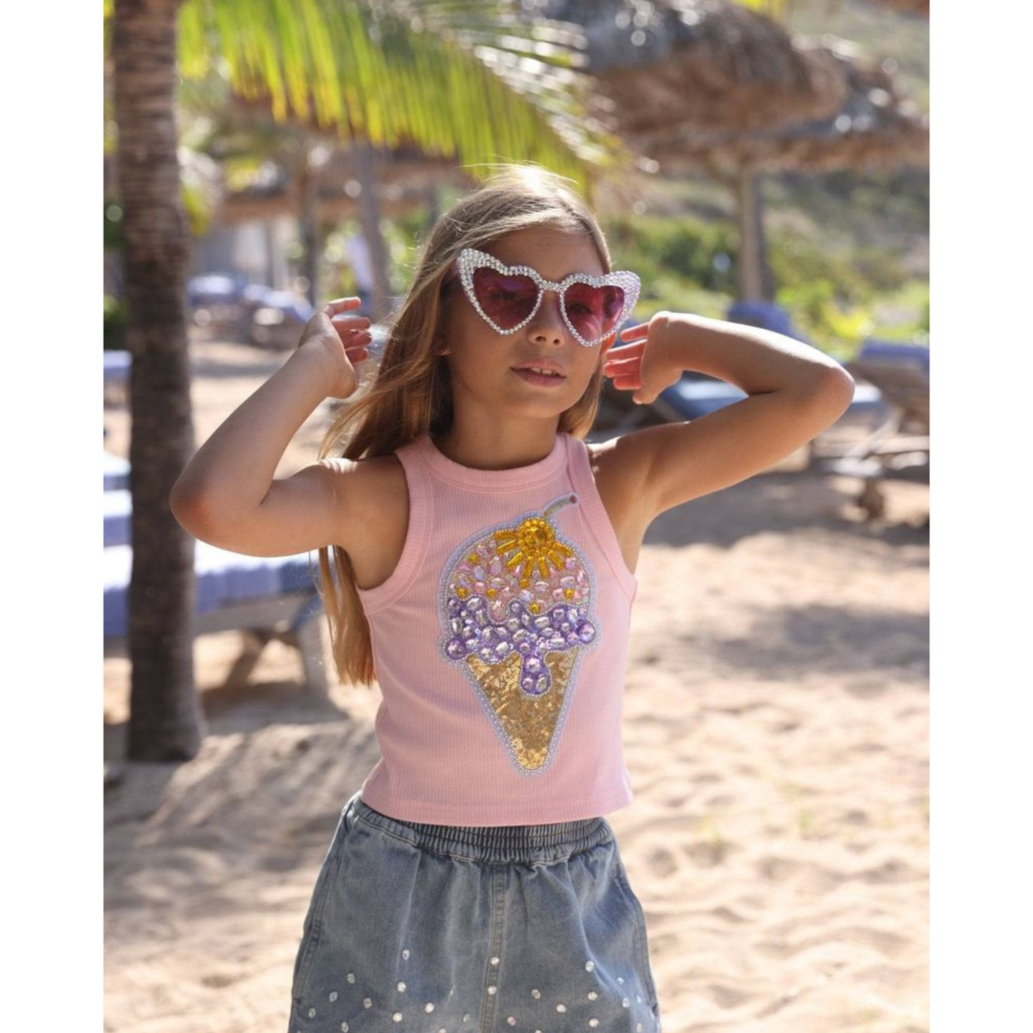 Ice cream gems peach tank