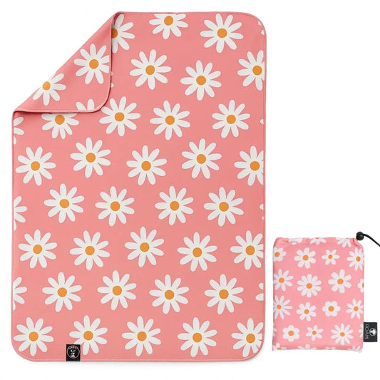 UPF 50+ beach towel w. hood - flower power