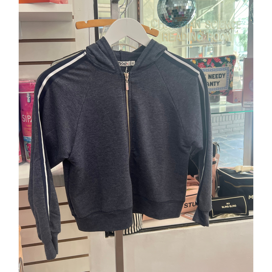 Navy hooded zip jacket w. star