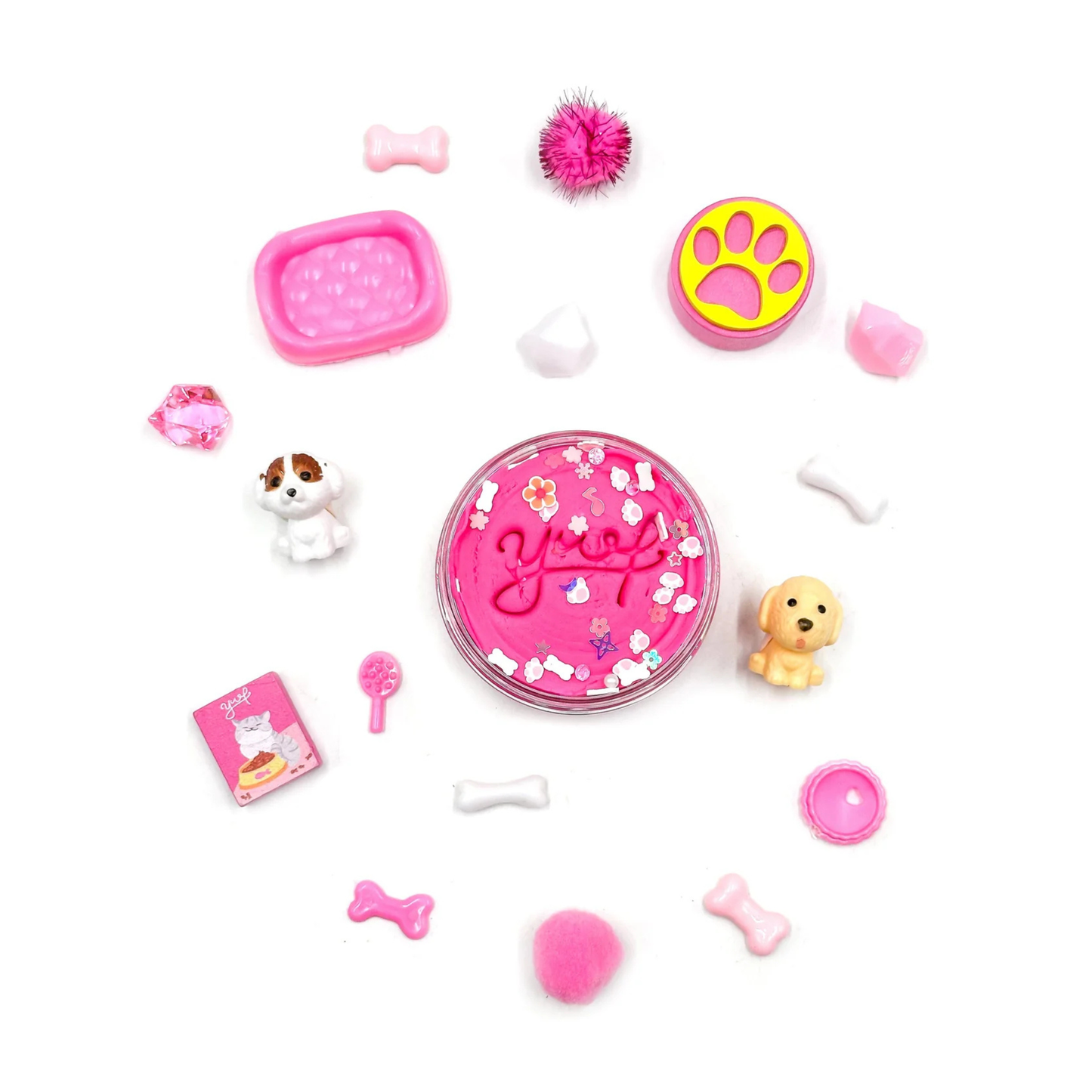 Pink pet shop grab & go dough jar