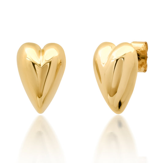 Puffy heart studs