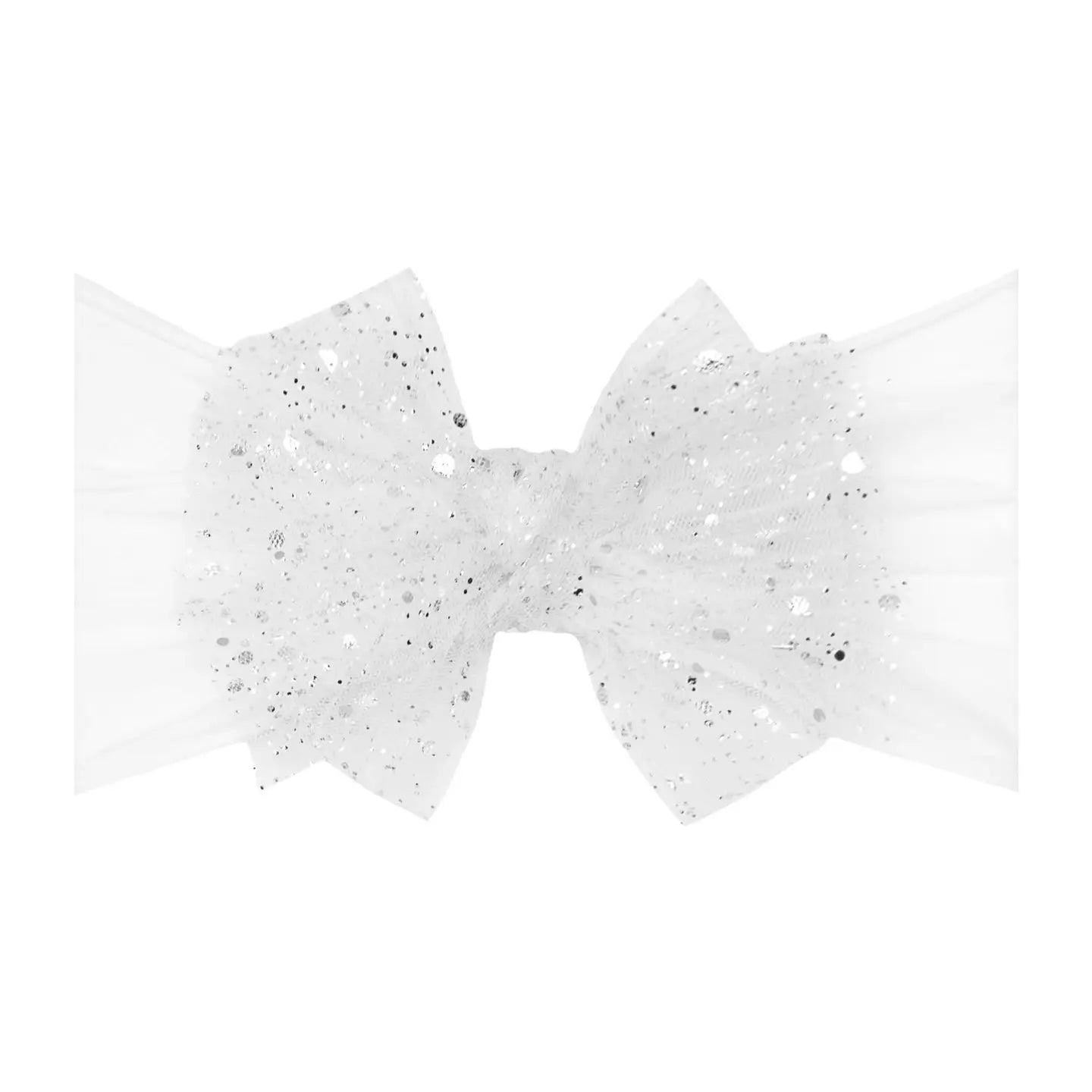 Tulle nylon bow headband - princess white