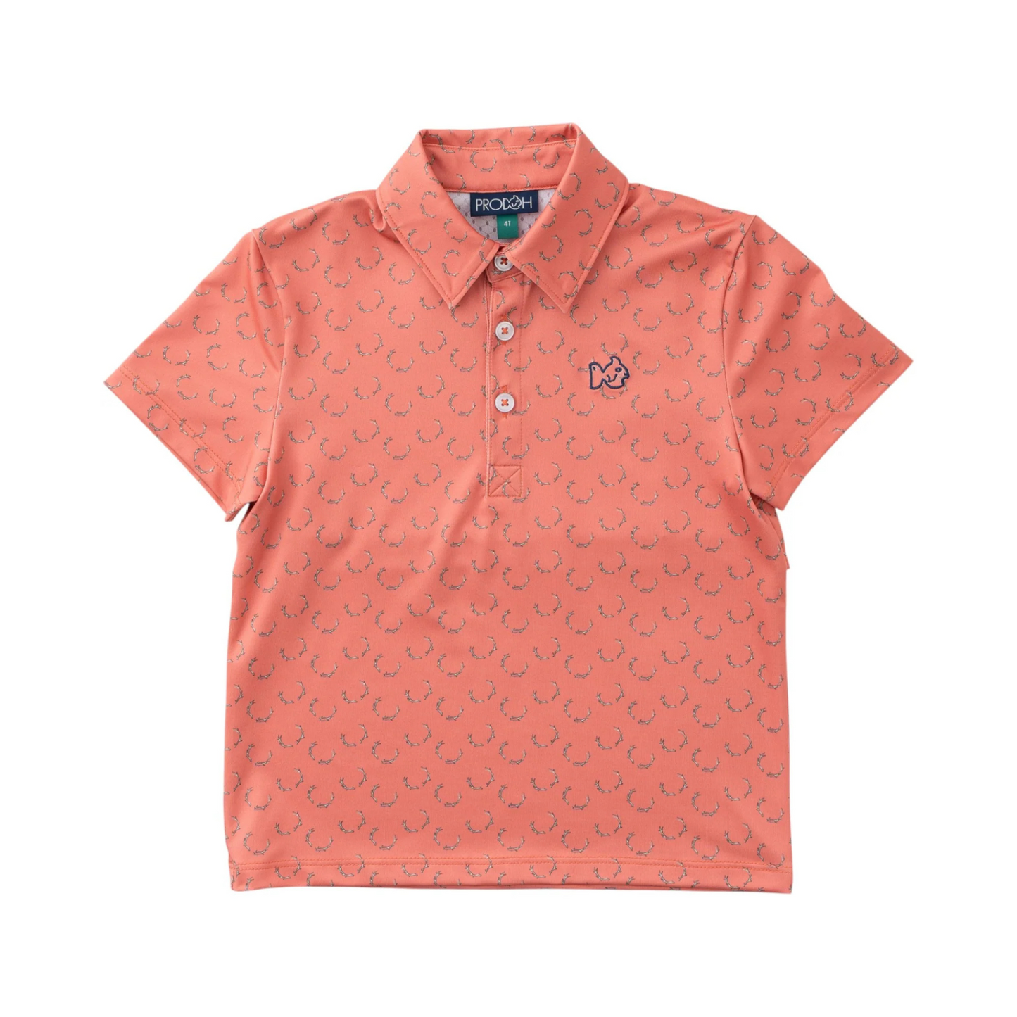 Crabapple antler print perf polo