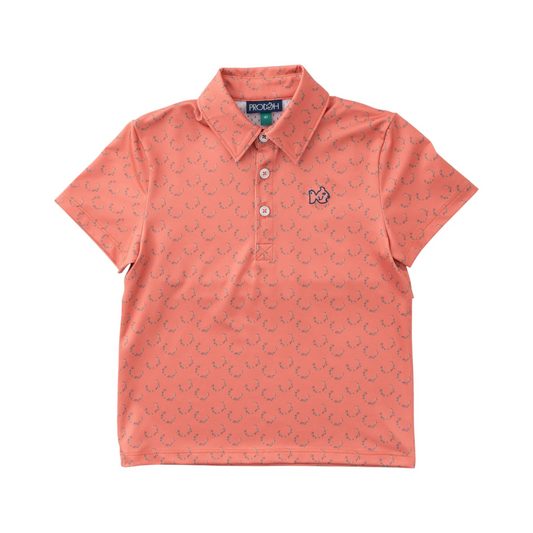 Crabapple antler print perf polo