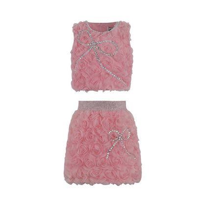 Rose sparkle bow set