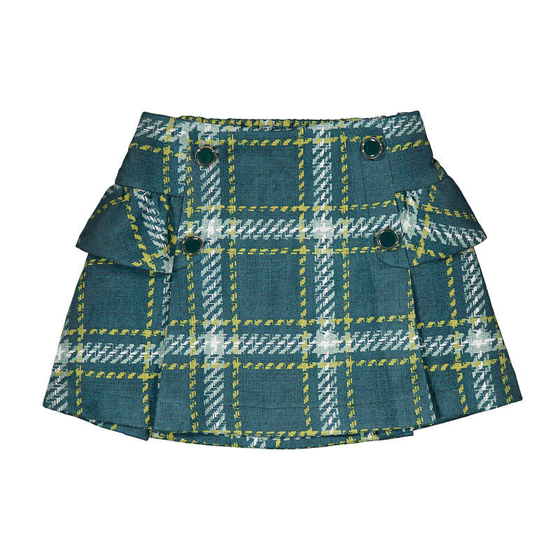 Plaid suede skirt - green