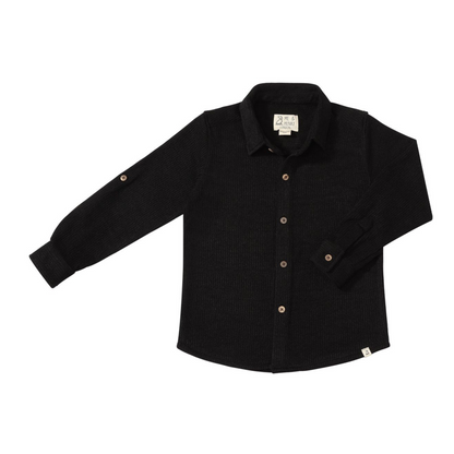 Atwood l/s button down - black