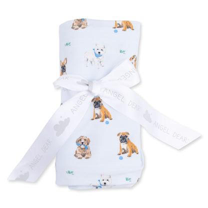 Bestie dogs swaddle blanket - blue