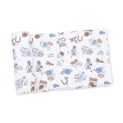 Football nursery swaddle blanket