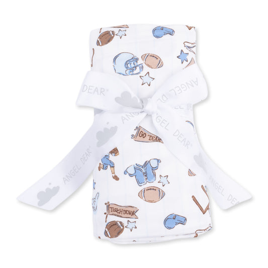 Football nursery swaddle blanket
