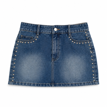 Cooper denim skirt w. studs