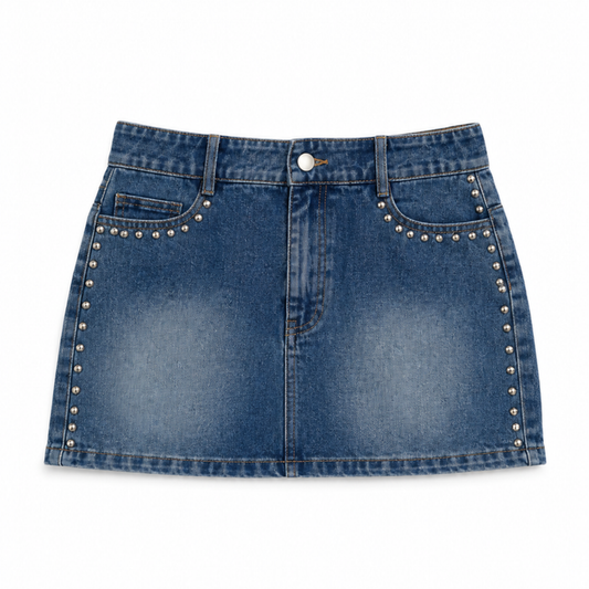 Cooper denim skirt w. studs