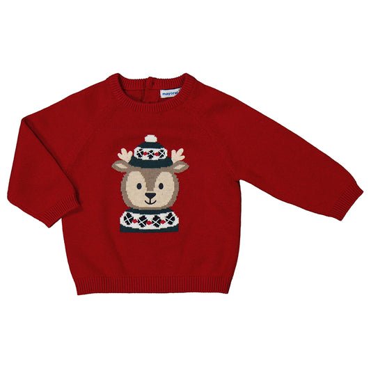 Deer sweater - cherry