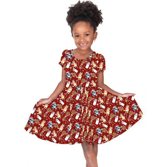 Holiday heelers s/s twirl dress