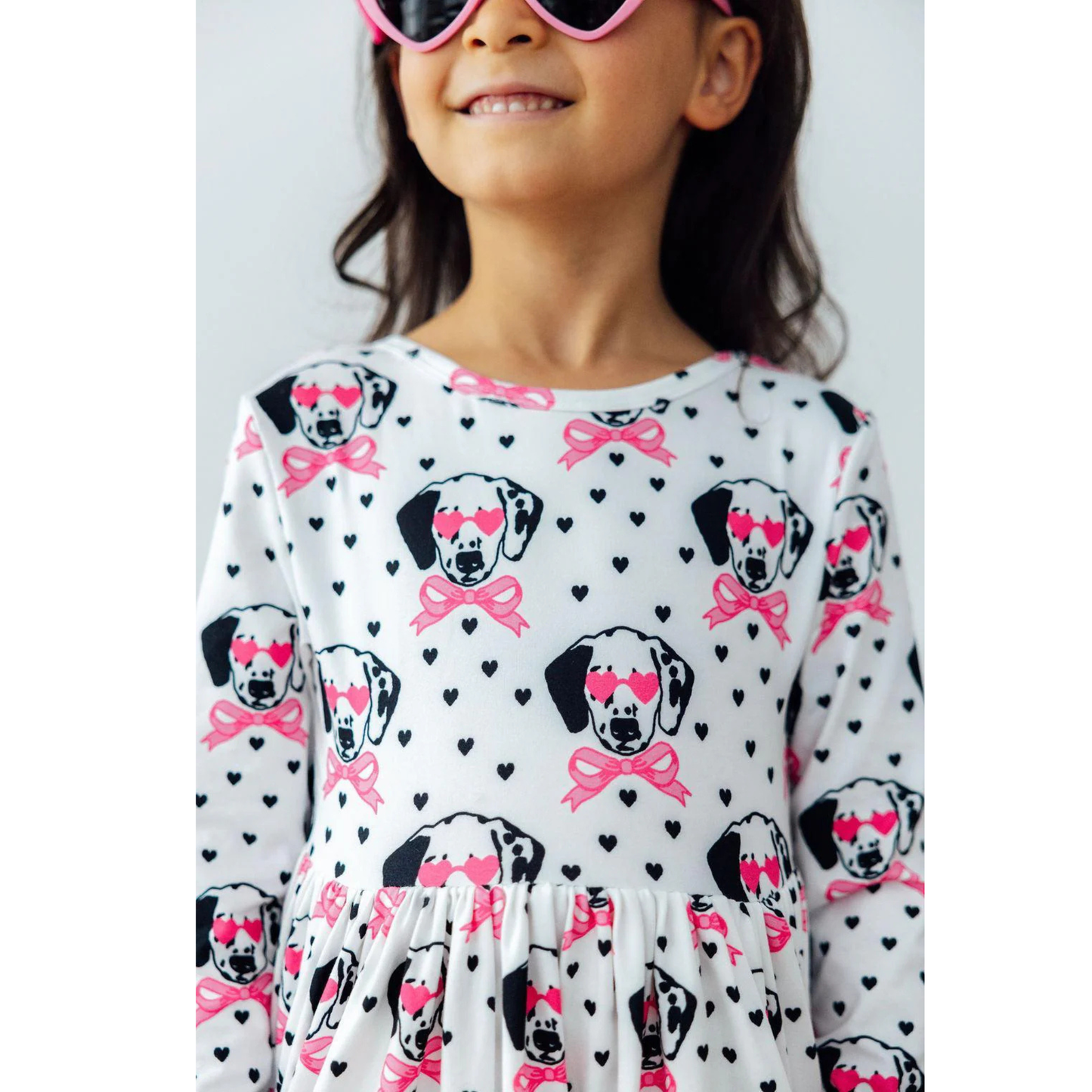 Love you spots l/s pocket twirl dress