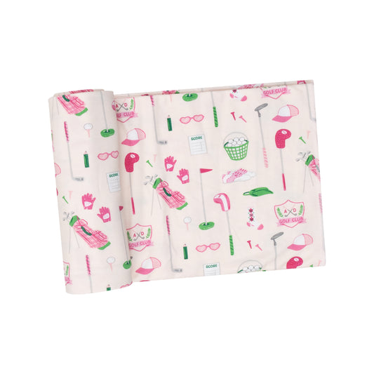 Golf club pink swaddle blanket