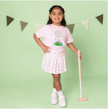 Golf tee bow patch s/s tshirt - ballet